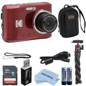 PIXPRO FZ45 Friendly Zoom 16MP Full HD Digital Camera, Bundle with 32GB Memory Card and Camera Bag, Flexible Tripod, and Card Reader (Red) PIXPRO FZ45 Friendly Zoom 16MP Full HD Digital Camera, Bundle with 32GB Memory Card and Camera Bag, Flexible Tripod, and Card Reader (Red)