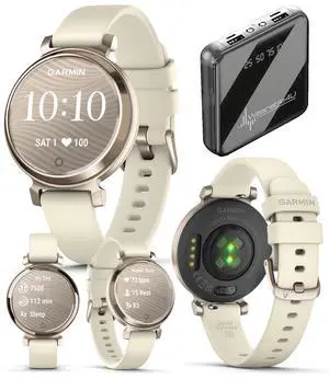 Garmin Lily 2 - Cream Gold with Coconut Silicone Band: Women Small Fitness Smartwatch | Up to 5 Days Battery Life, Health & Wellness Monitoring. 010-02839-00 Gift Bundle Garmin Lily 2 - Cream Gold with Coconut Silicone Band: Women Small Fitness Smartwatch | Up to 5 Days Battery Life, Health & Wellness Monitoring. 010-02839-00 Gift Bundle