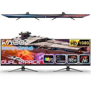 Dual Monitor 2-Pack 24" 1920x1080 165Hz Gaming 1ms Computer Monitor | AMD FreeSync Premium DisplayPort HDMI, VESA Wall Mount Arm Mount Built-in Speakers, Panoramic Display Multi-tasking Dual Monitor 2-Pack 24" 1920x1080 165Hz Gaming 1ms Computer Monitor | AMD FreeSync Premium DisplayPort HDMI, VESA Wall Mount Arm Mount Built-in Speakers, Panoramic Display Multi-tasking