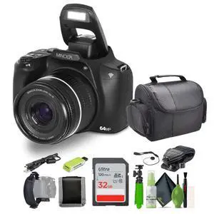 64 Mega Pixels Auto Focus Digital Camera with 10x Optical Zoom, 4K Ultra HD Video and Macro Shooting, Bundle with 32 GB Memory Card + Vlogging Tripod + Cleaning kit + More Accessories - Black 64 Mega Pixels Auto Focus Digital Camera with 10x Optical Zoom, 4K Ultra HD Video and Macro Shooting, Bundle with 32 GB Memory Card + Vlogging Tripod + Cleaning kit + More Accessories - Black