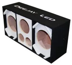 Two 8-in Woofers Plus Two Tweeters and One Horn White Empty Chuchera Speaker Enclosure - D8T2H1WHITE Two 8-in Woofers Plus Two Tweeters and One Horn White Empty Chuchera Speaker Enclosure - D8T2H1WHITE