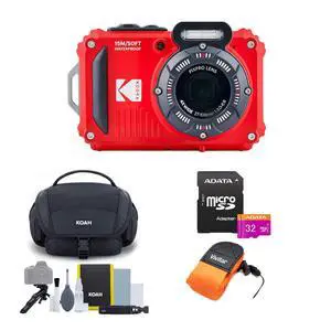 PIXPRO WPZ2 Rugged Waterproof 16MP Digital Camera Bundle (Red) | 4X Optical Zoom with Gadget Bag, 32GB UHS-I microSDHC, Accessory Kit, Floating Strap, (4 items) PIXPRO WPZ2 Rugged Waterproof 16MP Digital Camera Bundle (Red) | 4X Optical Zoom with Gadget Bag, 32GB UHS-I microSDHC, Accessory Kit, Floating Strap, (4 items)