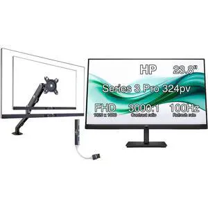 24" FHD VA Monitor with Anti-Glare, Flicker Free, VESA Mount (100x100mm) | 5 ms Response Time, HDMI, VGA & Dockztorm USB Port Expander, Black Color & Ergoflexy Single Mount Arm 24" FHD VA Monitor with Anti-Glare, Flicker Free, VESA Mount (100x100mm) | 5 ms Response Time, HDMI, VGA & Dockztorm USB Port Expander, Black Color & Ergoflexy Single Mount Arm