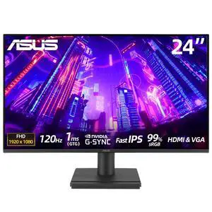 24" Monitor, FHD(1920x 1080), 120Hz, 1ms, Adaptive-Sync, 99% sRGB, Anti-Glare, Eye Care, VESA Mountable, HDMI, VGA, Frameless, Low Blue Light, Tilt Adjust, Black, for Office and Gaming 24" Monitor, FHD(1920x 1080), 120Hz, 1ms, Adaptive-Sync, 99% sRGB, Anti-Glare, Eye Care, VESA Mountable, HDMI, VGA, Frameless, Low Blue Light, Tilt Adjust, Black, for Office and Gaming