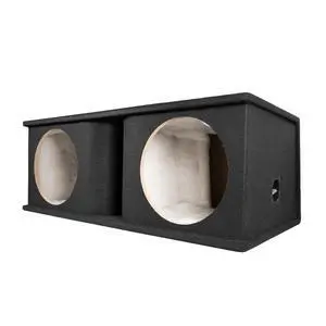 QPower Dual 12" Horn-Ported Car Audio Subwoofer Box, 5/8" MDF, Black Carpet | 2.0 Cu Ft per Sub Vented Design for Vehicle Stereo and Deep Bass Sound Systems QPower Dual 12" Horn-Ported Car Audio Subwoofer Box, 5/8" MDF, Black Carpet | 2.0 Cu Ft per Sub Vented Design for Vehicle Stereo and Deep Bass Sound Systems