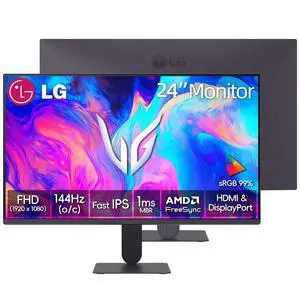 24" Ultragear FHD Gaming Monitor, IPS Display, 144Hz Refresh Rate, 1ms MBR, HDR10, 99% sRGB, NVIDIA G-SYNC Compatible, AMD FreeSync, HDMI, DisplayPort, VESA Mountable, Ultra-Slim Bezel, Tilt, Black 24" Ultragear FHD Gaming Monitor, IPS Display, 144Hz Refresh Rate, 1ms MBR, HDR10, 99% sRGB, NVIDIA G-SYNC Compatible, AMD FreeSync, HDMI, DisplayPort, VESA Mountable, Ultra-Slim Bezel, Tilt, Black