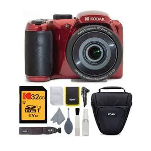 PIXPRO AZ255 Astro Zoom 16MP Digital Camera (Red) Bundle | 32GB SDHC UHS-I Memory Card, Accessory for DSLR, Case, (3 items) PIXPRO AZ255 Astro Zoom 16MP Digital Camera (Red) Bundle | 32GB SDHC UHS-I Memory Card, Accessory for DSLR, Case, (3 items)