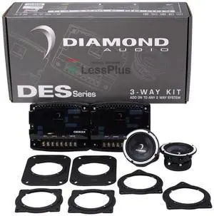 Diamond Audio DESK3 Diamond Elite Series 3.5" 25W RMS 3-Way Add-On Component Car Speaker System Kit Diamond Audio DESK3 Diamond Elite Series 3.5" 25W RMS 3-Way Add-On Component Car Speaker System Kit