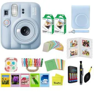 instax Mini 13 Instant Film Camera Bundle (Frost Blue Bundle) | Carrying Case, 20 Film Sheets, 4 x AA Battery Pack, Stickers, Photo Frames, Photo Album, Lens Filters, Cleaning Cloth + More instax Mini 13 Instant Film Camera Bundle (Frost Blue Bundle) | Carrying Case, 20 Film Sheets, 4 x AA Battery Pack, Stickers, Photo Frames, Photo Album, Lens Filters, Cleaning Cloth + More