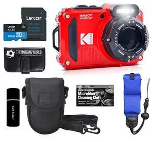 KODAK PIXPRO WPZ2 Rugged Waterproof Shockproof Dustproof WiFi Digital Camera 16MP 4X Optical Zoom 1080P Full HD Video Vlogging Camera 2.7" LCD (Red) + 32GB Card + Case + Floating Strap + Bundle KODAK PIXPRO WPZ2 Rugged Waterproof Shockproof Dustproof WiFi Digital Camera 16MP 4X Optical Zoom 1080P Full HD Video Vlogging Camera 2.7" LCD (Red) + 32GB Card + Case + Floating Strap + Bundle