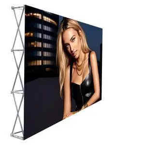 Tension Fabric Straight Pop Up Display Stand 8'x10' (3x4) Trade Show Backdrop Booth Display Frame with Carrying Padded Bag (ONLY Hardware Tension Fabric Straight Pop Up Display Stand 8'x10' (3x4) Trade Show Backdrop Booth Display Frame with Carrying Padded Bag (ONLY Hardware