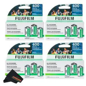 Fujicolor 400 Color Negative Film (35mm Roll Film, 3x36) + Sunshine Photo Microfiber Cleaning Cloth (4 Pack) Fujicolor 400 Color Negative Film (35mm Roll Film, 3x36) + Sunshine Photo Microfiber Cleaning Cloth (4 Pack)