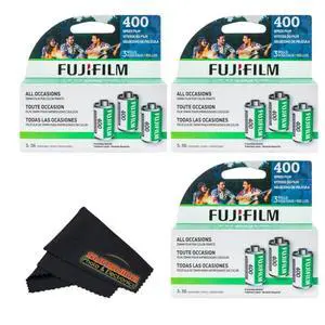 Fujicolor 400 Color Negative Film (35mm Roll Film, 3x36) + Sunshine Photo Microfiber Cleaning Cloth (3 Pack) Fujicolor 400 Color Negative Film (35mm Roll Film, 3x36) + Sunshine Photo Microfiber Cleaning Cloth (3 Pack)