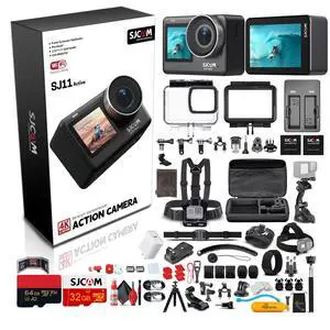 SJ11 Active 4K Dual Touchscreen Action Camera | Waterproof Cam with Front & Rear Display | Vlog-Ready for Adventure, Biking, Diving(SJ11) + 50-in-1 Action Accessory Kit + 64GB Card + More SJ11 Active 4K Dual Touchscreen Action Camera | Waterproof Cam with Front & Rear Display | Vlog-Ready for Adventure, Biking, Diving(SJ11) + 50-in-1 Action Accessory Kit + 64GB Card + More