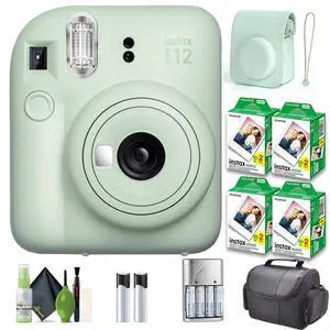 INSTAX MINI 12 Instant Camera (Mint Green) 80-Sheet Case Bundle | For Parties, Events & Instant Photos INSTAX MINI 12 Instant Camera (Mint Green) 80-Sheet Case Bundle | For Parties, Events & Instant Photos