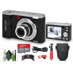 MNB5Z 56MP Dual Lens Point & Shoot Digital Camera with 5X Optical Zoom & 5K Ultra HD Video Bundle with 32GB Memory Card + Vlogger Tripod + Bag + Cleaning Kit + More Accessories (Black) MNB5Z 56MP Dual Lens Point & Shoot Digital Camera with 5X Optical Zoom & 5K Ultra HD Video Bundle with 32GB Memory Card + Vlogger Tripod + Bag + Cleaning Kit + More Accessories (Black)