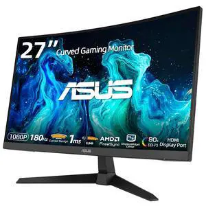 TUF Gaming 27" Curved Monitor, 1080P Full HD 180Hz 1ms GTG Fast VA Gaming Display, Extreme Low Motion Blur Sync, High Dynamic Range, Dual HDMI 2.0 & DisplayPort 1.2, Adjustable Tilt TUF Gaming 27" Curved Monitor, 1080P Full HD 180Hz 1ms GTG Fast VA Gaming Display, Extreme Low Motion Blur Sync, High Dynamic Range, Dual HDMI 2.0 & DisplayPort 1.2, Adjustable Tilt