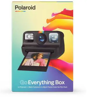 Go Everything Box Black Camera and Black Frame Instant Film Bundle (6215) | Includes Go Black Camera Plus Black-Frame Go Film. Pocket-Sized, Double-Exposure, Selfie Mirror Go Everything Box Black Camera and Black Frame Instant Film Bundle (6215) | Includes Go Black Camera Plus Black-Frame Go Film. Pocket-Sized, Double-Exposure, Selfie Mirror