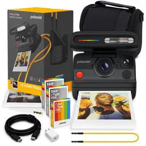 Flip Instant Camera in Black with Film (24 Exposures) Bundle | Camera with Film, Sonar Autofocus, 4-Lens System, Ideal for Travel, Parties & Instant Photography Flip Instant Camera in Black with Film (24 Exposures) Bundle | Camera with Film, Sonar Autofocus, 4-Lens System, Ideal for Travel, Parties & Instant Photography