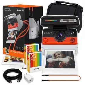 Flip Instant Camera in White + Film (16 Exposures) Bundle | Camera with Film, Sonar Autofocus, 4-Lens System, Ideal for Travel, Parties & Instant Photography Flip Instant Camera in White + Film (16 Exposures) Bundle | Camera with Film, Sonar Autofocus, 4-Lens System, Ideal for Travel, Parties & Instant Photography