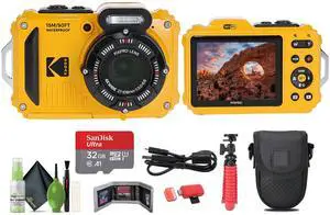 PIXPRO WPZ2 Rugged Waterproof Shockproof Dustproof WiFi Digital Vlogging Camera 16MP (Yellow) Bundle with 32GB Memory Card + Vlogger Tripod + Bag + Cleaning Kit + More Accessories PIXPRO WPZ2 Rugged Waterproof Shockproof Dustproof WiFi Digital Vlogging Camera 16MP (Yellow) Bundle with 32GB Memory Card + Vlogger Tripod + Bag + Cleaning Kit + More Accessories