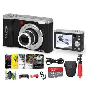 MNB5Z 56MP Dual Lens Point & Shoot Digital Camera with 5X Optical Zoom & 5K Ultra HD Video Bundle with 64GB Memory Card + Vlogger Tripod + Bag + Cleaning Kit + More Accessories (Black) MNB5Z 56MP Dual Lens Point & Shoot Digital Camera with 5X Optical Zoom & 5K Ultra HD Video Bundle with 64GB Memory Card + Vlogger Tripod + Bag + Cleaning Kit + More Accessories (Black)