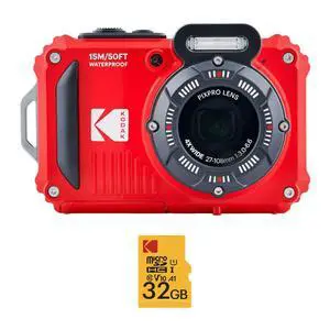 PIXPRO WPZ2 Rugged Waterproof 16MP Digital Camera Bundle (Red) | 4X Optical Zoom, 32GB microSDHC Card with Adapter, (2 items) PIXPRO WPZ2 Rugged Waterproof 16MP Digital Camera Bundle (Red) | 4X Optical Zoom, 32GB microSDHC Card with Adapter, (2 items)