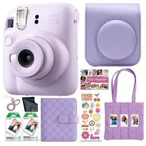 INSTAX Mini 12 Instant Camera (Purple) 20-Sheet Bundle | For Parties, Events & Instant Photos | Includes Camera Case, Cleaning Cloth INSTAX Mini 12 Instant Camera (Purple) 20-Sheet Bundle | For Parties, Events & Instant Photos | Includes Camera Case, Cleaning Cloth