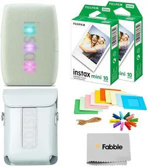 Instax Mini Link 3 Smartphone Printer Sage Green Bundle with a Matching Protective Case, Twin Pack Instant Film (20 Sheets), Hanging Photo Frames, and Premium Microfiber Cleaning Cloth Instax Mini Link 3 Smartphone Printer Sage Green Bundle with a Matching Protective Case, Twin Pack Instant Film (20 Sheets), Hanging Photo Frames, and Premium Microfiber Cleaning Cloth