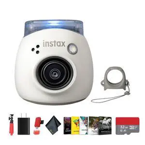 INSTAX Instant Camera (Milky White) Tripod Bundle | For Parties, Events & Instant Photos | Includes Memory Card Wallet, Flexible Tripod, USB Card Reader, Cleaning Cloth INSTAX Instant Camera (Milky White) Tripod Bundle | For Parties, Events & Instant Photos | Includes Memory Card Wallet, Flexible Tripod, USB Card Reader, Cleaning Cloth