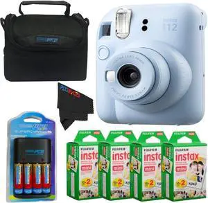 Instax Mini 12 Camera with Instant Mini Film and PixiBytes Microfiber Cleaning Cloth... (Pastel Blue, Camera + 4 Twin Pack/CC1) Instax Mini 12 Camera with Instant Mini Film and PixiBytes Microfiber Cleaning Cloth... (Pastel Blue, Camera + 4 Twin Pack/CC1)