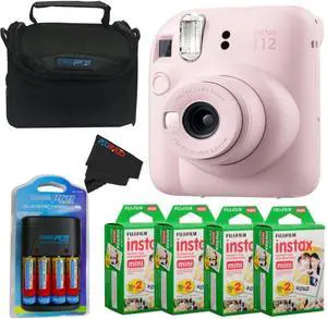 Instax Mini 12 Camera with Instant Mini Film and PixiBytes Microfiber Cleaning Cloth... (Blossom Pink, Camera + 4 Twin Pack/CC1) Instax Mini 12 Camera with Instant Mini Film and PixiBytes Microfiber Cleaning Cloth... (Blossom Pink, Camera + 4 Twin Pack/CC1)