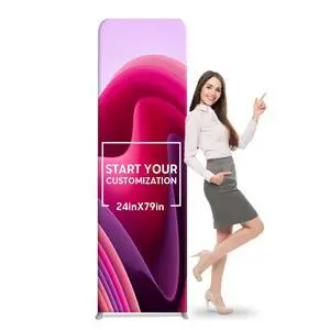 Custom Rectangle Trade Show Display Tension Fabric for Backdrop Frame and Banner Set - Double-Sided Printing 24 x 79 Custom Rectangle Trade Show Display Tension Fabric for Backdrop Frame and Banner Set - Double-Sided Printing 24 x 79