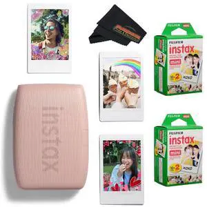 INSTAX Mini Link 3 Smartphone Printer with INSTAX Mini Instant Film and Sunshine Microfiber Cleaning Cloth... (2 Twin Pack (40 Sheets), Rose Pink) INSTAX Mini Link 3 Smartphone Printer with INSTAX Mini Instant Film and Sunshine Microfiber Cleaning Cloth... (2 Twin Pack (40 Sheets), Rose Pink)