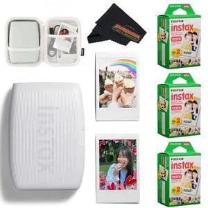 INSTAX Mini Link 3 Smartphone Printer with INSTAX Mini Instant Film and Sunshine Microfiber Cleaning Cloth... (3 Twin Pack (60 Sheets), Clay White) INSTAX Mini Link 3 Smartphone Printer with INSTAX Mini Instant Film and Sunshine Microfiber Cleaning Cloth... (3 Twin Pack (60 Sheets), Clay White)