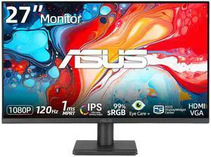 27" FHD Monitor, 1080P IPS Display, 120Hz Refresh Rate, 1ms MPRT, Adaptive-Sync, Eye Care Technology, Frameless, HDMI VGA, VESA Mountable for Office and Gaming 27" FHD Monitor, 1080P IPS Display, 120Hz Refresh Rate, 1ms MPRT, Adaptive-Sync, Eye Care Technology, Frameless, HDMI VGA, VESA Mountable for Office and Gaming