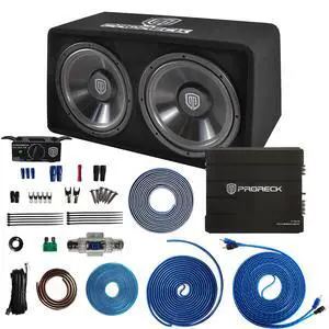 PR-122M Complete 1500W Dual 12" Car Subwoofer, Includes Loaded Enclosure with Mono Block Amplifier,Wiring Installation Kit PR-122M Complete 1500W Dual 12" Car Subwoofer, Includes Loaded Enclosure with Mono Block Amplifier,Wiring Installation Kit
