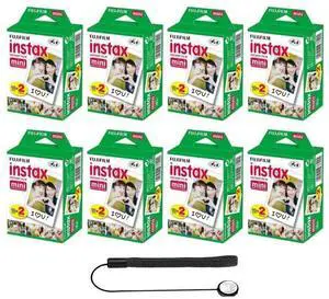 Instax Mini Instant Film for Mini Cameras, White, Credit Card Sized with Free Bonus Cap Keeper - (8 Twin Packs) Instax Mini Instant Film for Mini Cameras, White, Credit Card Sized with Free Bonus Cap Keeper - (8 Twin Packs)