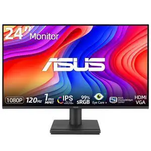 24" Monitor, 1080P IPS Full HD Display, 120Hz Refresh Rate, 1ms MPRT, Eye Care Technology with Low Blue Light Flicker Free, Frameless Design, HDMI | VGA, VESA Mountable 24" Monitor, 1080P IPS Full HD Display, 120Hz Refresh Rate, 1ms MPRT, Eye Care Technology with Low Blue Light Flicker Free, Frameless Design, HDMI | VGA, VESA Mountable