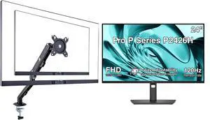Pro P Series P2426H 24" FHD IPS Monitor, Swivel/Height/Pivot/Tilt | Anti-Glare, Flicker Free, VESA Mount (100 x 100mm), HDMI, DisplayPort, Dark Gray Color w/ErgoFlexy Single Mount Arm Pro P Series P2426H 24" FHD IPS Monitor, Swivel/Height/Pivot/Tilt | Anti-Glare, Flicker Free, VESA Mount (100 x 100mm), HDMI, DisplayPort, Dark Gray Color w/ErgoFlexy Single Mount Arm