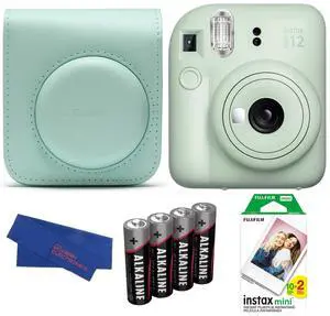 INSTAX MINI 12 Instant Film Camera (Mint Green) Bundle, Includes: INSTAX Mini Film (20 Exposures), INSTAX Mini 12 Case and More (5 Items) INSTAX MINI 12 Instant Film Camera (Mint Green) Bundle, Includes: INSTAX Mini Film (20 Exposures), INSTAX Mini 12 Case and More (5 Items)