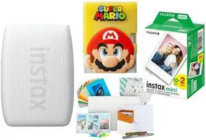 Instax Mini Link 3 Smartphone Printer Bundle (Clay White) | 20 Exposure Film, Accessories Kit, Mario Case, Portable design, (3 items) Instax Mini Link 3 Smartphone Printer Bundle (Clay White) | 20 Exposure Film, Accessories Kit, Mario Case, Portable design, (3 items)