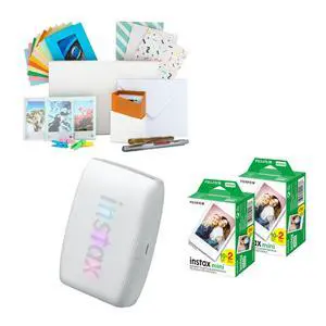 Instax Mini Link 3 Compact Smartphone Printer Bundle (Clay White) | Polaroid Film Kit, AiR Studio App, (4 items) Instax Mini Link 3 Compact Smartphone Printer Bundle (Clay White) | Polaroid Film Kit, AiR Studio App, (4 items)