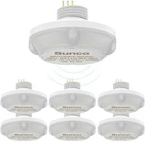 Sunco 6 Pack Occupancy Motion Sensors for LED Linear High Bay Lights | 360 Degree Microwave Detection, 50FT Ceiling and 65FT Wall Range, White, Wet Rated, Automatic Commercial Lighting Control Sunco 6 Pack Occupancy Motion Sensors for LED Linear High Bay Lights | 360 Degree Microwave Detection, 50FT Ceiling and 65FT Wall Range, White, Wet Rated, Automatic Commercial Lighting Control