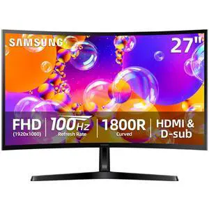 27 inch FHD Gaming Monitor, S3 Series, 100Hz, 1800R Curved, G-Sync Compatible, Contrast Ratio 3000:1, Flicker-Free, Game Mode, HDMI & VGA, Ultra-Slim, Tilt Adjustment, Black 27 inch FHD Gaming Monitor, S3 Series, 100Hz, 1800R Curved, G-Sync Compatible, Contrast Ratio 3000:1, Flicker-Free, Game Mode, HDMI & VGA, Ultra-Slim, Tilt Adjustment, Black