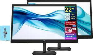 22" Series 3 Pro 322pv FHD Monitor with 5 ms Response Time (2-Pack) | Anti-Glare, Flicker Free, VESA Mount (100x100mm), HDMI, VGA & Dockztorm USB Hub, Black (9U5A2AA#ABA) (2026 Latest Model) 22" Series 3 Pro 322pv FHD Monitor with 5 ms Response Time (2-Pack) | Anti-Glare, Flicker Free, VESA Mount (100x100mm), HDMI, VGA & Dockztorm USB Hub, Black (9U5A2AA#ABA) (2026 Latest Model)