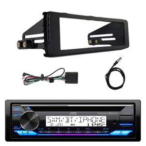 Single DIN AM/FM Radio Bluetooth CD Player Receiver with 98-13 Harley Davidson, HD Touring Stereo Installation Kit, Radio Antenna Single DIN AM/FM Radio Bluetooth CD Player Receiver with 98-13 Harley Davidson, HD Touring Stereo Installation Kit, Radio Antenna