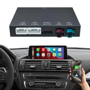 Wireless CarPlay Android Auto Retrofit for BMW NBT System 2012-2016, 6-Pin LVDS Decoder Box with OEM Control Mirror Link Backup Camera DSP Plug and Play Wireless CarPlay Android Auto Retrofit for BMW NBT System 2012-2016, 6-Pin LVDS Decoder Box with OEM Control Mirror Link Backup Camera DSP Plug and Play