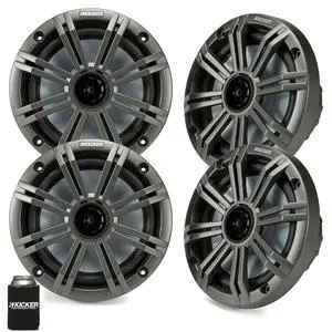 6.5" Charcoal Marine Speakers (Qty-4) 2 Pairs of OEM Replacement Speakers 6.5" Charcoal Marine Speakers (Qty-4) 2 Pairs of OEM Replacement Speakers
