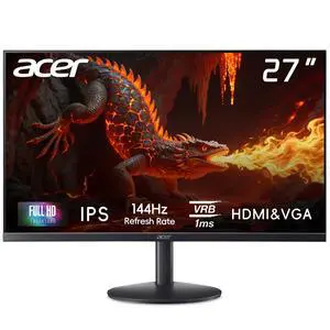 27" FHD Gaming Monitor, 144Hz, 1ms, IPS, 99% sRGB, HDMI, VGA, AMD FreeSync, Zero-Frame Design, Tilt, Anti-Glare, Wall Mountable, Black 27" FHD Gaming Monitor, 144Hz, 1ms, IPS, 99% sRGB, HDMI, VGA, AMD FreeSync, Zero-Frame Design, Tilt, Anti-Glare, Wall Mountable, Black